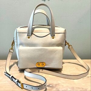 Rare Anya Hindmarch Buddy Cream Leather Tote/Shoulder Bag Made in Italy …